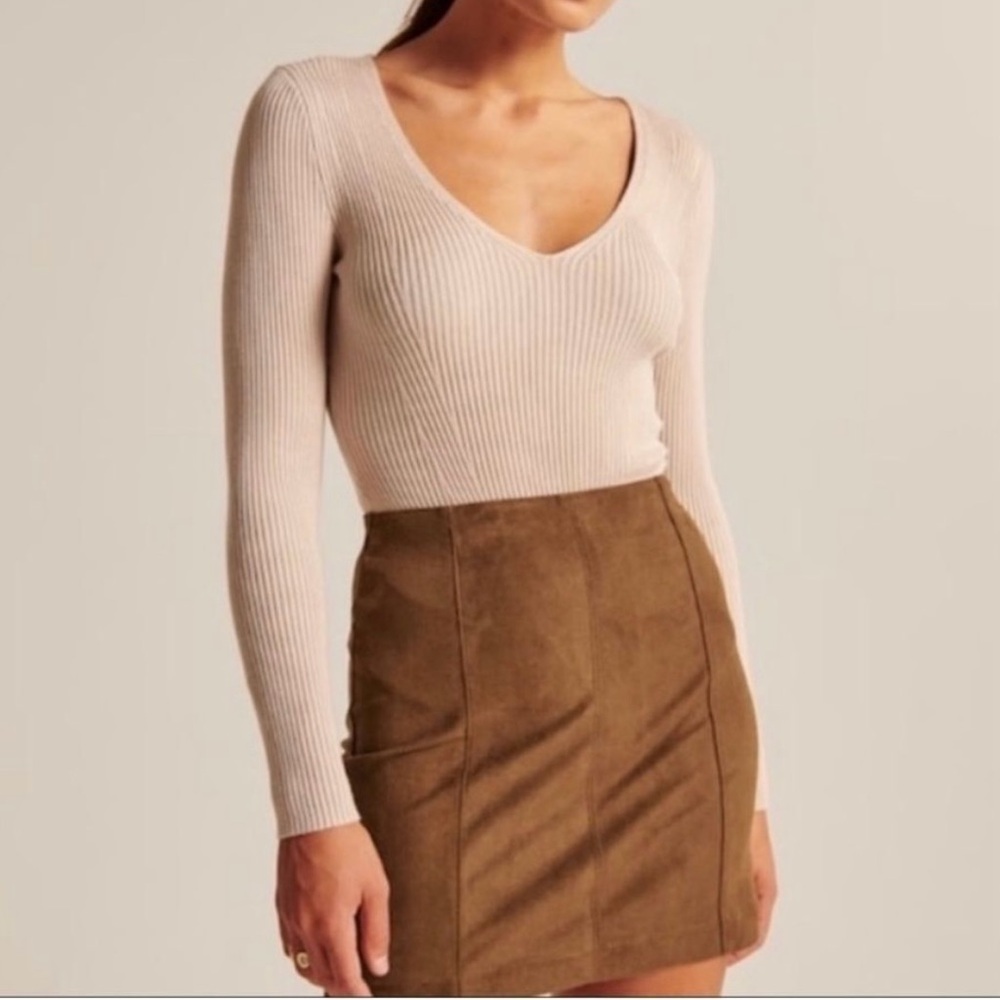 A&F Brown Suede Mini Skirt